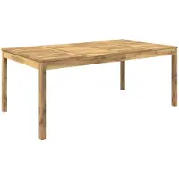 Syfax Table de jardin blanche, dimensions : 196 x 100,5 x 75 cm, en bois d'acacia massif