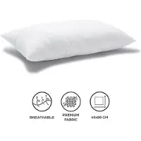 Unyqoos Coussin 40 x 80 cm – Lot de 2, oreillers doux pour lit, hypoallergéniques et anti-acariens, garnissage en fibres de polyester siliconisées, housse en coton/polyester, amovible et lavable