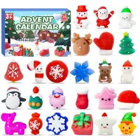 Merkloos Calendrier de l'Avent en forme de jouets "squishy" (mous) avec 24 figurines mochi pour enfants