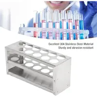 Markenlos Support en acier inoxydable pour tubes à essai, 12 cavités - Finition polie haute brillance, support de laboratoire multifonctionnel (23 mm)
