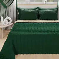Merkloos Couette double face pour lit double, couleur vert colombe