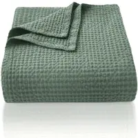 Merkloos Couette en coton 100%, motif nid d'abeille, 150 x 200 cm, pour canapé et lit