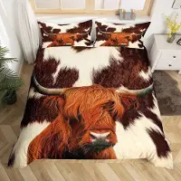 Merkloos Ensemble de couette avec motif peau de vache, pour lit super king size