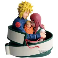 Banpresto Naruto 72 Series PVC Statue Minato & Naruto & Kushina 13 cm