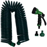 Merkloos Tuyau d'arrosage de 15 mètres - Bobine pour tuyau d'arrosage - Tuyau d'arrosage flexible - Système d'arrosage de jardin - Système d'irrigation - Matériau EVA de haute qualité - Tuyau d'eau