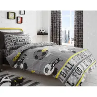 Merkloos Omgoods - Ensemble de couette Bedlam Voetbal - Une personne, gris et jaune