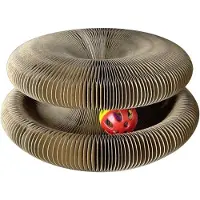 Merkloos Carton Kraft marron, avec une balle intégrée, idéal pour l'intérieur, durable et divertissant pour les chats