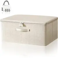 Merkloos Boîte de rangement avec serrure à combinaison numérique, dimensions 30x20x14 cm, idéale pour ranger les vêtements, avec poignées, et étanche à la poussière