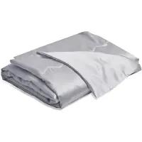 Merkloos Solidchoice - Couette en satin estivale, 200 x 200 cm, gris, qualité supérieure