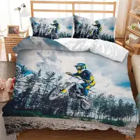 Merkloos Solidchoice - Ensemble de couette 3D sur le thème du motocross, dimensions 220 x 240 cm