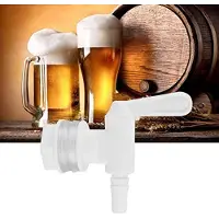Markenlos Lot de 4 récipients de remplissage en plastique avec robinet de 3/8 de pouce, de couleur blanche. Robinet de remplacement durable pour bière et boissons rafraîchissantes
