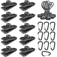 Merkloos Lot de 30 clips pour tente, en nylon, avec mousqueton en forme de D, robustes et durables, pour tentes et bâches