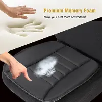 Unyqoos Coussin de siège en mousse à mémoire de forme – Coussin de confort pour siège de voiture et de bureau, antidérapant (gel de silicone), housse respirante, noir, 49 x 46 x 3 cm