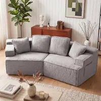 COMHOMA Canapé , 2 places, 228 x 75 x 62 cm, canapé modulaire convertible, canapé rembourré, avec sac de rangement, canapé convertible, ne nécessite pas d'assemblage