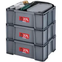 Sundis , ensemble MASTER de 3 boîtes, 27 litres - Modulables et empilables - Gris anthracite, gris
