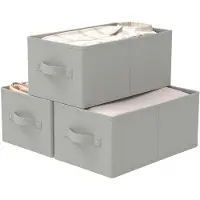 Merkloos Lot de 3 boîtes de rangement - Paniers de rangement - Boîtes de rangement avec poignées - En feutre - 47 x 28 x 20 cm - Gain de place - Boîtes de rangement pour chaussures