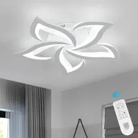 Riserva Plafonnier LED , variateur d'intensité, 40W, design en forme de pétales, blanc, 3000K-6500K – Intensité variable, 3000K-6500K, blanc