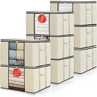 Merkloos Lot de 8 sacs de rangement de 90 litres avec couvercle et poignées