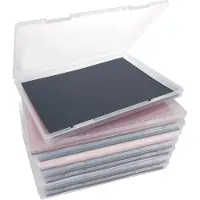 Merkloos Lot de 8 boîtes de rangement pour documents A4, transparentes et empilables