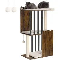 Merkloos SolidKeus - Arbre à chat à trois niveaux, 111 cm de hauteur, avec de grandes plateformes