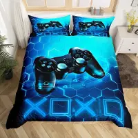Merkloos Solidchoice - Ensemble de couette et taies d'oreiller pour enfants, motif gaming, 200 x 200 cm
