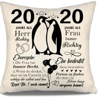 Sonstiges Coussin décoratif 45x45 cm, polyester, cadeau pour couple, idéal pour un anniversaire de mariage