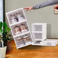 Merkloos Boîtes à chaussures empilables - Boîtes de rangement en plastique - Portes transparentes - Ouvertures de ventilation - Gain de place - Montage facile