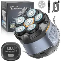 StarTech.com Rasoir électrique - Rasoir pour le visage et la tête - Rechargeable - Sans fil - Écran LED - Étanche - Têtes de coupe magnétiques