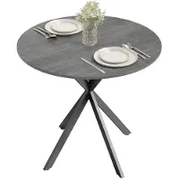StarTech.com Table ronde pour repas - Pour 2 personnes - Diamètre 80 cm - Panneau de particules - Structure métallique - Pieds droits - Gris