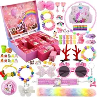 Sonstiges Calendrier de l'Avent 2026 pour enfants, filles, 24 jours, bijoux, accessoires pour cheveux, thème licorne, couleur rose