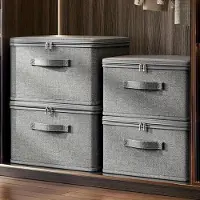 Merkloos Elzusha - Boîtes de rangement pliables, ensemble de 3, avec couvercles