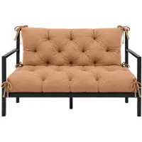 VBChome Banc d'angle 150 cm avec dossier, rembourrage en polyester et granulés de mousse, toucher doux, facile d'entretien (marron clair, 150 x 90 x 10 cm)