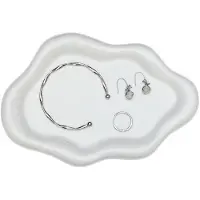 OEM MTTproducts - Boîte à bijoux en forme de nuages - Assiette décorative pour bijoux - En céramique - Plateau de présentation pour cosmétiques - Plateau à bijoux - Parfait pour une table de chevet