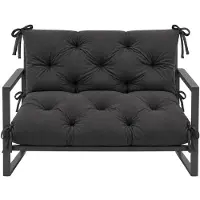 VBChome Banc , dimensions 120 cm, avec dossier, rembourrage en polyester et granules de mousse, toucher doux, facile d'entretien (couleur anthracite, 120 x 90 x 10 cm)