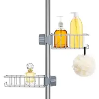 OEM Organisateur de salle de bain en acier inoxydable - Lot de 2 pièces avec système de fixation adaptable