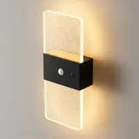 INF Lampe murale rectangulaire acrylique rechargeable à changement de couleur avec capteur de mouvement - 1200mAh, Montage magnétique, 3000K/4500K/6500K Le noir