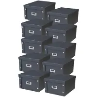 Merkloos Solidchoice - Coffret de 10 boîtes de rangement avec couvercle - Carton - 28 x 35 x 18 cm