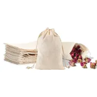 Sonstiges Sacs en tissu avec cordon de serrage, 20 pièces, 10x15 cm, en coton, pour être peints et remplis