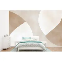 OEM Papier peint de style Japandi, imitation bois, dimensions 390 cm x 260 cm, couleur marron