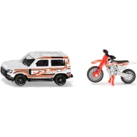 Siku Land Rover Defender mit KTM Motorrad