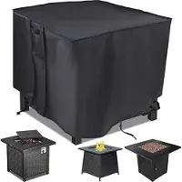 OEM Housse de protection carrée, 76 x 76 x 63 cm - Housse en tissu Oxford imperméable pour barbecue ou table, pour une utilisation extérieure - couleur noire
