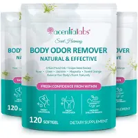 P-Beauty Anti-odeurs naturelles, élimine les odeurs intimes, déodorant interne à base d'huiles essentielles, 3 flacons de 120 gélules souples