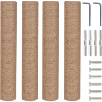 Merkloos Lot de 4 piquets de rechange pour griffoirs pour chats - Sisal naturel, 40 cm