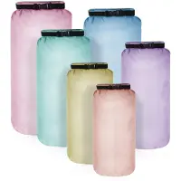 Merkloos Ensemble de 6 sacs étanches - Différentes tailles (3L à 20L) - Couleurs pastel