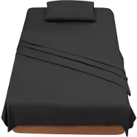 Merkloos Ensemble de housses de couette en microfibre pour lit de 90 cm, couleur noire