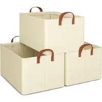 Merkloos Lot de 3 boîtes de rangement pliables avec poignées