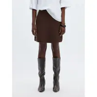 Selected Viscose Mélangée Mini-jupe Femme Marron XS