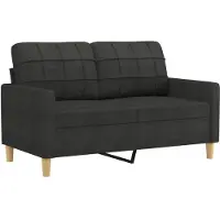 vidaXL Ensemble de canapés 3 pièces avec coussins Tissu noir