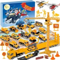 Sonstiges iZoeL Calendrier de l'Avent 2024 Voitures Chantier Enfants Garçons 24 véhicules en alliage