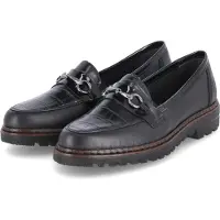 Rieker Chaussures à enfiler en Noir Cuir 38